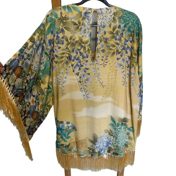 NWT Spell And The Gypsy Willow Tassel Dress Mini Floral Kimono Sleeve Size Med - Picture 13 of 16